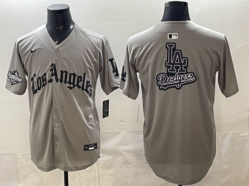 Men 2026 Los Angeles Dodgers Blank Grey Five generations Nike MLB Jersey style 0010->los angeles dodgers->MLB Jersey
